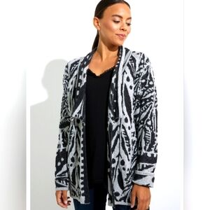 Nic+Zoe gray black Here and There open cardigan